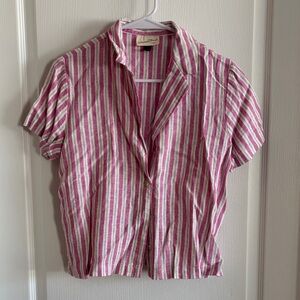 Universal Threads Striped Pink & White Button Front Top size XS